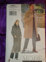 9931 EZ VOG LOOSE LINED A-LINE COAT LENGTHS PATTERN 14W-18W